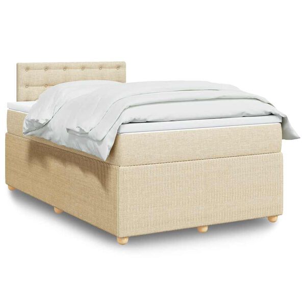 vidaXL Boxspring posteľ s matracom kr&eacute;mov&aacute; 120x190 cm l&aacute;tka