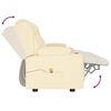 vidaXL 3-miestne sklápacie masážne kreslo+držiaky na poháre, krémové