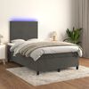 vidaXL Boxspring posteľ s matracom a LED, tmavosiv&aacute; 120x190 cm, zamat