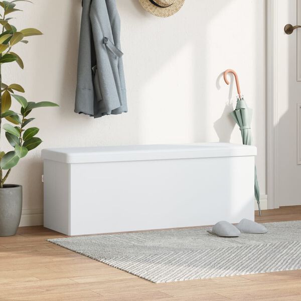 vidaXL &Uacute;ložn&aacute; lavica skladacia biela PVC