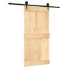vidaXL Posuvn&eacute; dvere Pr&iacute;rodn&aacute; a čierna 100 x 210 cm