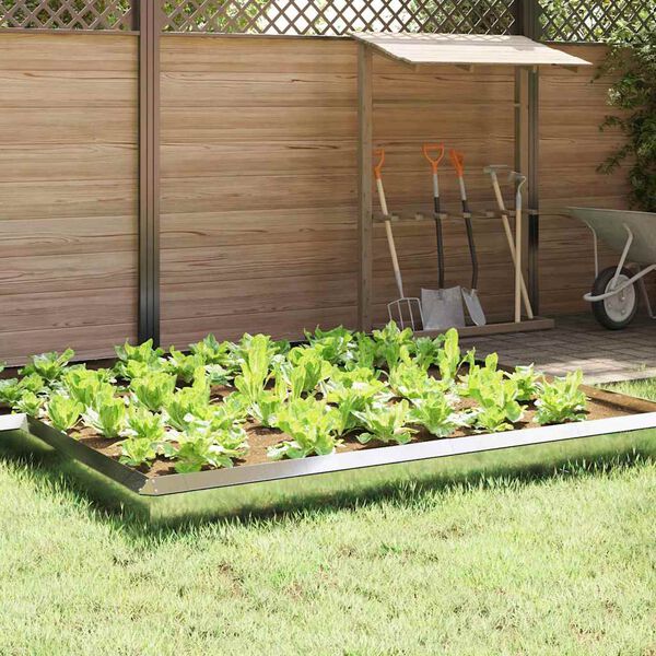 vidaXL Slim&aacute;kov&aacute; ohrada 4 pcs Strieborn&aacute; 50 x 3,5 x 25 cm