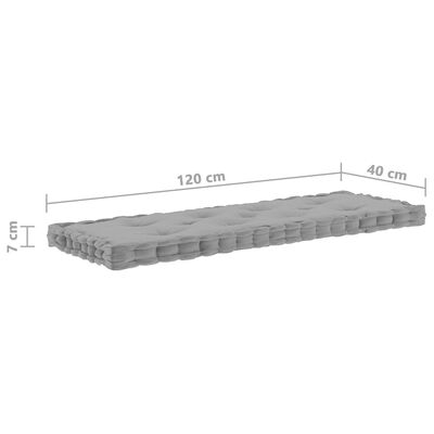 vidaXL Podlahové podložky na paletový nábytok 5 ks sivé bavlna