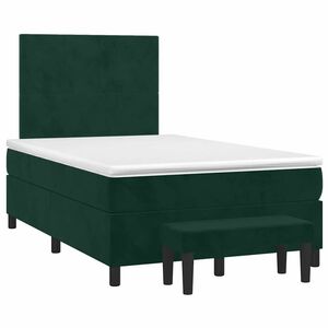 vidaXL Boxspring posteľ s matracom, tmavozelen&aacute; 120x190cm, zamat