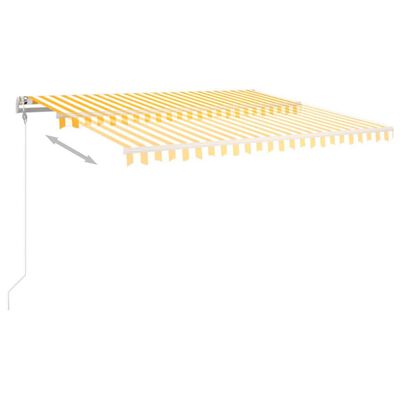 vidaXL Ručne zaťahovacia markíza so stĺpikmi 4x3,5 m žlto-biela