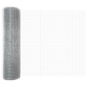 vidaXL Zvaren&yacute; dr&ocirc;ten&yacute; plot 2500 x 80 cm Strieborn&aacute;