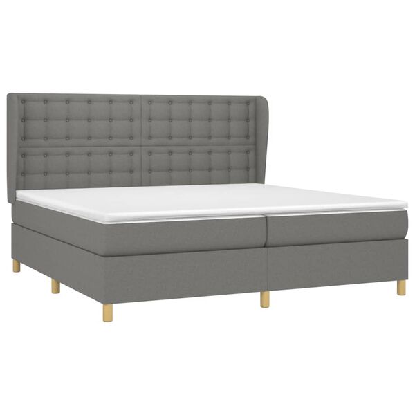vidaXL Boxspring posteľ s matracom tmavosiv&aacute; 200x200 cm l&aacute;tka