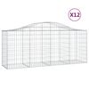 vidaXL Obl&uacute;kov&eacute; gabionov&eacute; ko&scaron;e 12 ks 200x50x80/100 cm pozink. železo