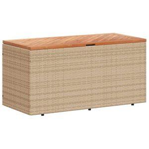 vidaXL Z&aacute;hrad. &uacute;ložn&yacute; box b&eacute;žov&yacute; 110x50x54 cm polyratan ak&aacute;ciov&eacute; drevo