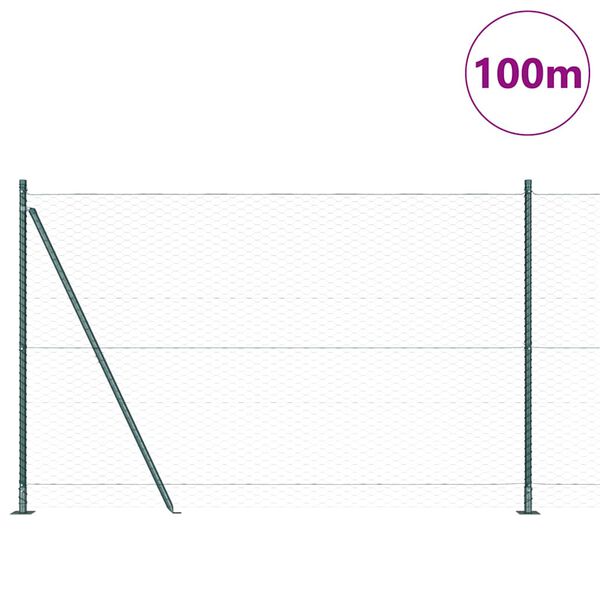vidaXL Stĺp na plot. Zelen&aacute; 100 x 1,4 m (36 mm sieť) Ocel a PVC