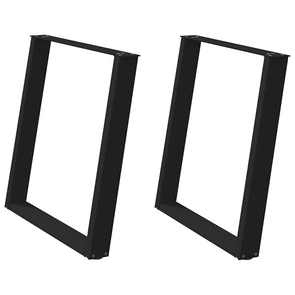 vidaXL Nohy k jedálenskému stolu v tvare U, 2 ks, čierne, 80 x (72-73) cm, oceľové