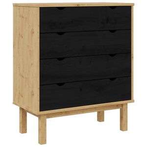 vidaXL Př&iacute;born&iacute;k OTTA Čierna 76,5 x 39,5 x 90 cm Borovicov&yacute; mas&iacute;v
