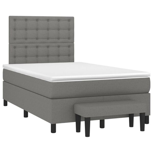 vidaXL Boxspring posteľ s matracom tmavosiv&yacute; 120x200 cm l&aacute;tka