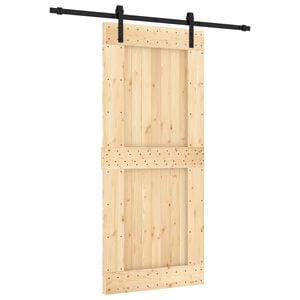 vidaXL Posuvn&eacute; dvere Pr&iacute;rodn&aacute; a čierna 90 x 210 cm