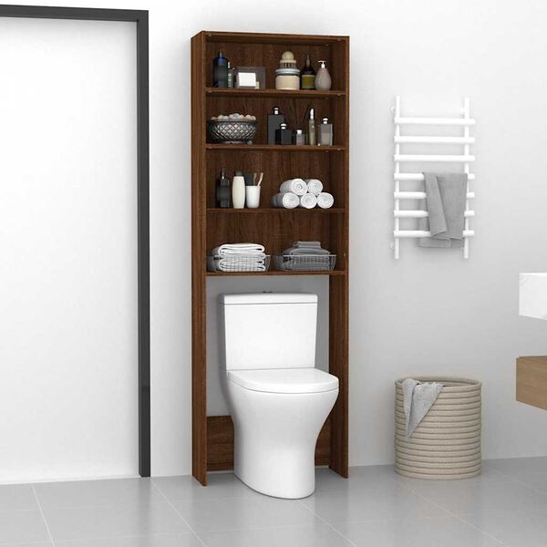 vidaXL Skrinka na práčku hnedý dub sonoma 64x24x190 cm