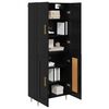 vidaXL Highboard Čierny dub 69,5 x 34 x 180 cm Kompozitn&eacute; drevo