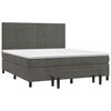 vidaXL Posteľn&yacute; r&aacute;m boxspring s matracom tmavosiv&yacute; 180x200 cm zamat