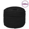 vidaXL Pracovn&eacute; lano čierne 12 mm 100 m polyester