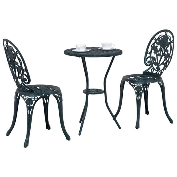 vidaXL Z&aacute;hradn&yacute; bistro set 3 pcs Zelen&aacute; Hlin&iacute;k