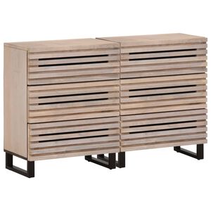 vidaXL Komody 2 ks 60x34x75 cm mangov&yacute; mas&iacute;v