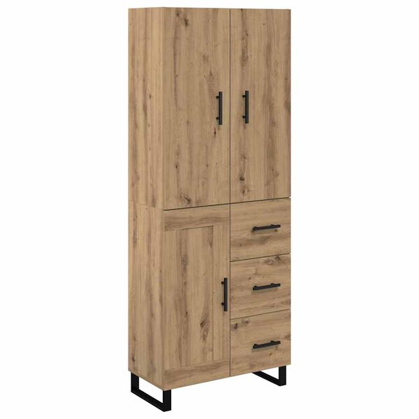 vidaXL Highboard so z&aacute;suvkou 2 pcs Remeseln&yacute; dub 69,5 x 34 x 180 cm