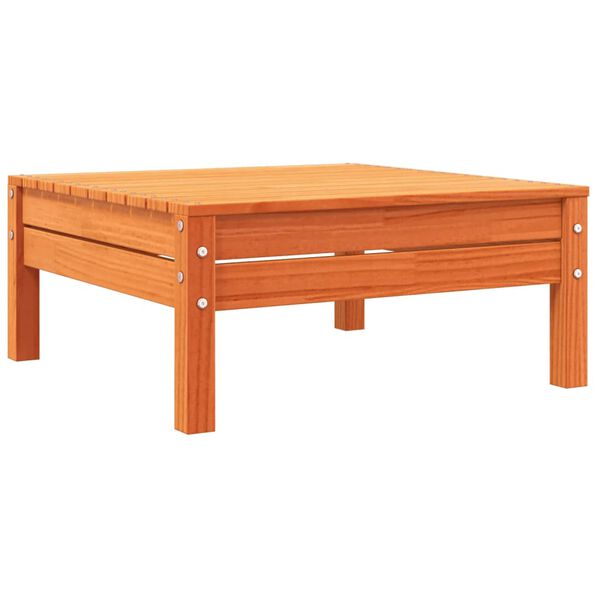 vidaXL Záhradná podnožka s podložkou vosková hnedá borovicový masív