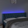 vidaXL Čelo postele s LED tmavomodr&eacute; 163x16x78/88 cm zamat