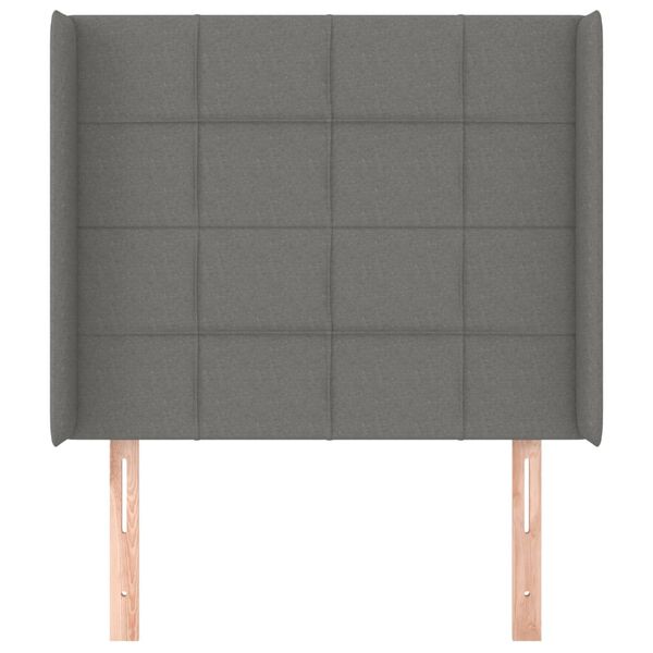 vidaXL Čelo postele so z&aacute;hybmi tmavosiv&eacute; 83x16x118/128 cm l&aacute;tka