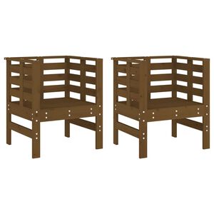 vidaXL Z&aacute;hradn&eacute; stoličky 2ks medovohned&eacute; 61,5x53x71cm borovicov&yacute; mas&iacute;v