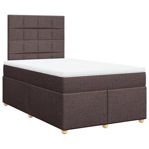 vidaXL Boxspring posteľ s matracom tmavohned&aacute; 120x200 cm l&aacute;tka