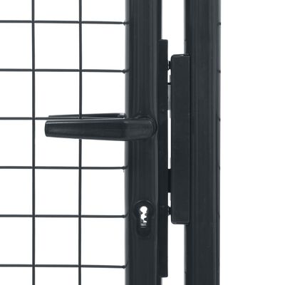 vidaXL Záhradná brána, pletivo, pozinkovaná oceľ 100x225 cm, sivá