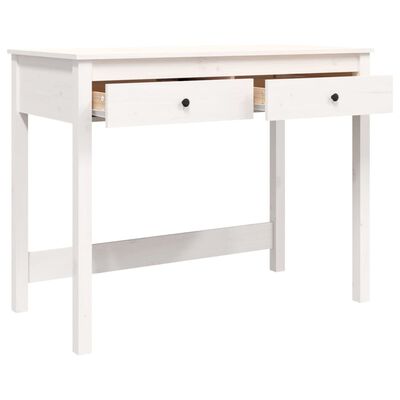vidaXL Písací stôl so zásuvkami biely 100x50x78 cm masívna borovica