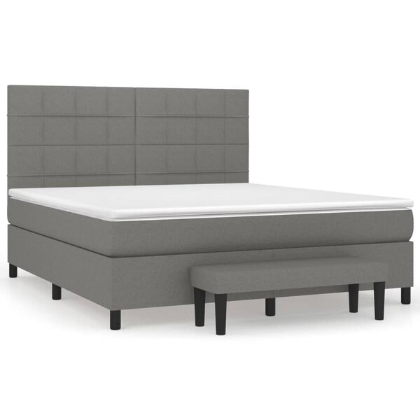 vidaXL Boxspring posteľ s matracom tmavosiv&aacute; 160x200 cm l&aacute;tka