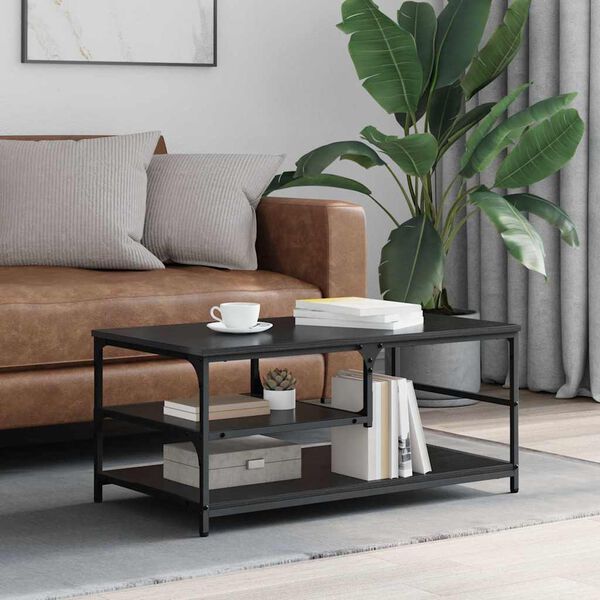 vidaXL Konferenčn&yacute; stol&iacute;k Čierny dub 90 x 49 x 40 cm Kompozitn&eacute; drevo