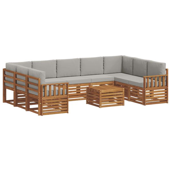 vidaXL S&uacute;pravy pohoviek s vank&uacute;&scaron;om 10 pcs Pr&iacute;rodn&aacute; a svetlosiv&aacute;