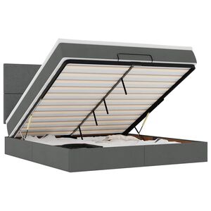 VidaXL Osmansk&aacute; posteľ s matracom Tmavosiv&aacute; l&aacute;tka 180x200cm