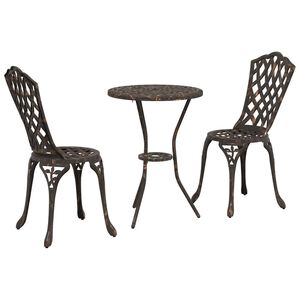 vidaXL Z&aacute;hradn&yacute; bistro set 3 ks Bronzov&aacute; Hlin&iacute;k