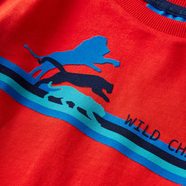 Detské tričko s dlhými rukávmi červené 104