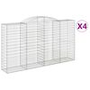 vidaXL Obl&uacute;kov&eacute; gabi&oacute;nov&eacute; ko&scaron;e 4ks 300x50x160/180cm pozinkovan&eacute; železo