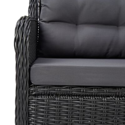 vidaXL Záhradné stoličky s čajovým stolíkom 2 ks polyratanové čierne