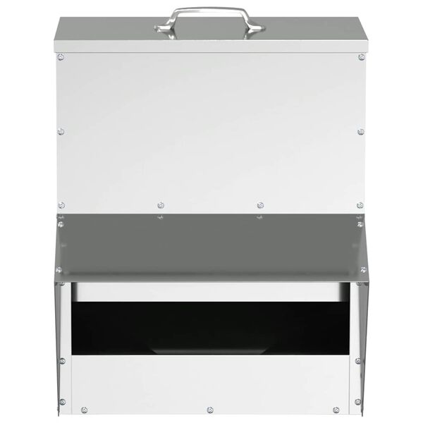 vidaXL Kŕmidlo pre kurčat&aacute; Strieborn&aacute; 20 x 25 x 35 cm Pozinkovan&aacute; oceľ