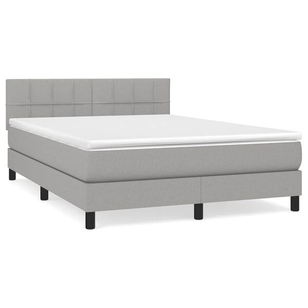 vidaXL Boxspring posteľ s matracom bledosiv&yacute; 140x190 cm l&aacute;tka