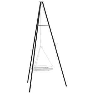 vidaXL Tripod na t&aacute;bor&aacute;k 2 ks Čierna Oceľ
