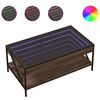 vidaXL Konferenčn&yacute; stol&iacute;k s nekonečn&yacute;mi LED hned&yacute; dub 90x50x38 cm