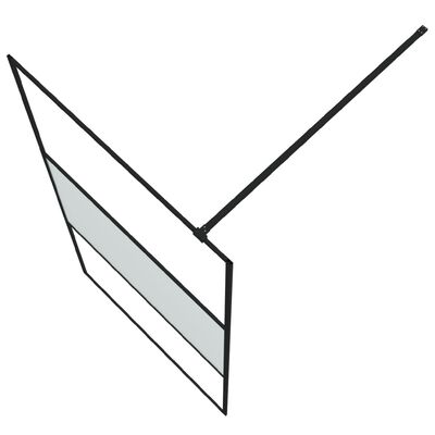 vidaXL Sprchová zástena čierna 100x195 cm polopriehľadné ESG sklo
