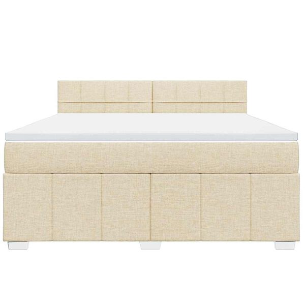 vidaXL Posteľn&yacute; r&aacute;m boxspring s matracom kr&eacute;mov&yacute; 180x200 cm l&aacute;tka