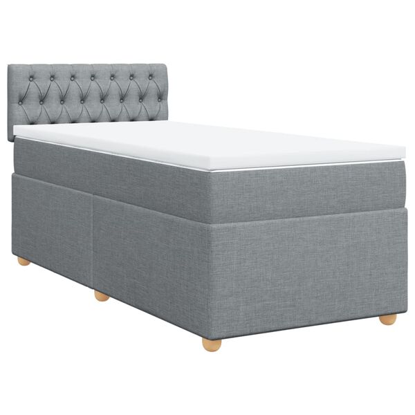 vidaXL Boxspring posteľ s matracom bledosiv&yacute; 100x200 cm l&aacute;tka