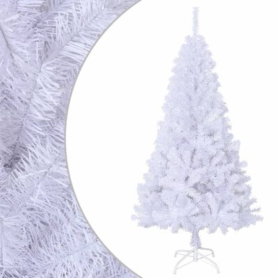 vidaXL Umelý vianočný stromček s hustým ihličím, biely 120 cm, PVC
