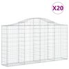vidaXL Obl&uacute;kov&eacute; gabi&oacute;nov&eacute; ko&scaron;e 20 ks 200x30x100/120cm pozinkov. železo