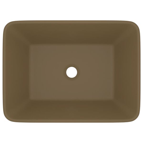 vidaXL Luxusné umývadlo matné krémové 41x30x12 cm keramické